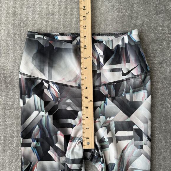 Nike Dri-Fit Legend Pant Womens Small Gray Geometric Athletic Leggings Running - Picture 9 of 13